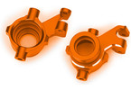 Traxxas Steering blocks, aluminum (orange-anodized), pair