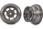 Traxxas Wheels 2.2/3.0", dirt oval, graphite gray (2) (4WD front/rear, 2WD rear only)