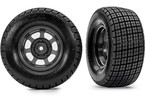 Traxxas Tires & wheels 2.2/3.0", dirt oval graphite gray wheels, Hoosier tires (2) (2WD front only)