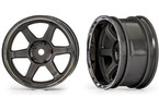 Traxxas Wheels 1.9" six spoke (graphite gray w/chrome rim) (wide, rear) (2)