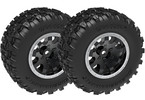 Traxxas Tires & wheels 2.1/2.6", black with satin beadlock wheels, Sledgehammer tires (rear) (2)