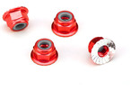 Traxxas Nuts, M4 aluminum, flanged, serrated (red) (4)
