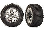 Traxxas Tires & wheels 2.8", RXT chrome wheels, Alias tires (2WD electric rear) (2)