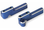 Traxxas Servo mounts, steering/ shift (machined aluminum) (blue) (f&r)