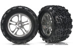 Traxxas Tires & wheels 3.8", split spoke H14 satin wheels, Talon tires (pait)