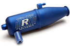 Traxxas Tuned pipe, Resonator, R.O.A.R. legal, blue-anodized (aluminum, single chamber)