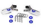 Traxxas Mirrors, side, chrome (left & right)/ o-rings (4)/ body clips (4)