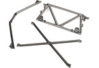 Traxxas Tube chassis, center support/ cage top/ rear cage support (satin black chrome-plated)