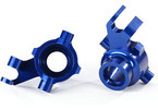 Traxxas Steering blocks, 6061-T6 aluminum (blue-anodized), left & right