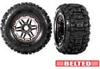 Traxxas Tires & wheels 2.9/3.8", black chrome wheels, belted Sledgehammer All-Terrain tires (2)