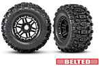 Traxxas Tires & wheels 2.9/3.8", black wheels, belted Sledgehammer All-Terrain tires (2)