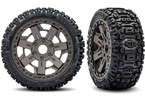 Traxxas Tires & wheels 3.0", gray wheels, Sledgehammer belted tires (2)