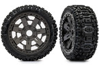 Traxxas Tires & wheels, 3.0" gray wheels, Sledgehammer tires (2)