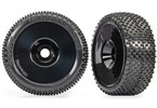 Traxxas Tires & wheels, 3.0" black wheels, Response Pro tires (2)