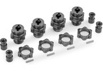 Traxxas Wheel hubs, splined, 17mm, short (gray-anodized) (4) (for #9080)