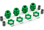 Traxxas Wheel hubs, splined, 17mm, short (green-anodized) (4) (for #9080)