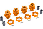 Traxxas Wheel hubs, splined, 17mm, short (orange-anodized) (4) (for #9080)