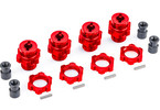 Traxxas Wheel hubs, splined, 17mm, short (red-anodized) (4) (for #9080)