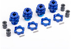 Traxxas Wheel hubs, splined, 17mm, short (blue-anodized) (4) (for use with #9080)