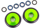 Traxxas Wheels, wheelie bar, 6061-T6 aluminum (green-anodized) (2)