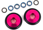 Traxxas Wheels, wheelie bar, 6061-T6 aluminum (pink-anodized) (2)