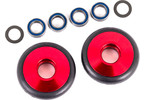 Traxxas Wheels, wheelie bar, 6061-T6 aluminum (red-anodized) (2)