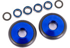 Traxxas Wheels, wheelie bar, 6061-T6 aluminum (blue-anodized) (2)