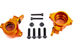 Traxxas Steering blocks, 6061-T6 aluminum (orange-anodized), left & right