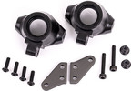 Traxxas Steering blocks, left & right/ steering block arms (aluminum, dark titanium-anodized) (2)