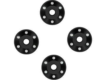 Traxxas Wheel washers, machined aluminum, black (4) / TRA10257-BLK