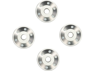 Traxxas Wheel washers, machined aluminum, silver (4) / TRA10257-SLVR