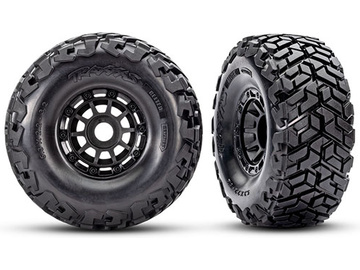 Traxxas Tires & wheels 2.2/3.2", black wheels, Maxx Slash belted tires (2) / TRA10272