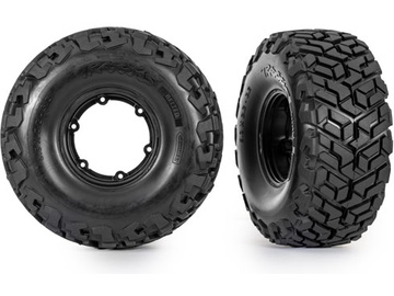 Traxxas Tires & wheels 2.2/3.2, black wheels, Maxx Slash belted tires (requires #10274 & 10276) (2) / TRA10275