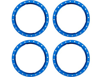 Traxxas Beadlock rings, blue (machined aluminum) (4) / TRA10276-BLUE