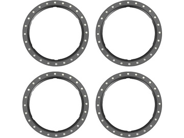 Traxxas Beadlock rings, gray (machined aluminum) (4) / TRA10276-GRAY