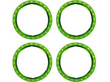 Traxxas Beadlock rings, green (machined aluminum) (4) / TRA10276-GRN