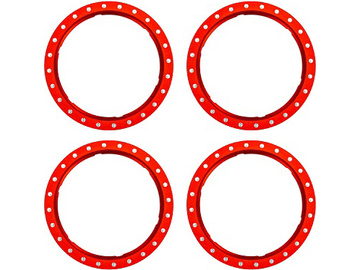 Traxxas Beadlock rings, red (machined aluminum) (4) / TRA10276-RED