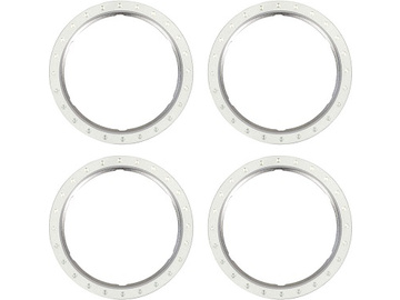 Traxxas Beadlock rings, silver (machined aluminum) (4) / TRA10276-SLVR