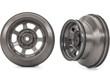 Traxxas Wheels 2.2/3.0", dirt oval, graphite gray (2) (4WD front/rear, 2WD rear only) / TRA10472