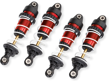 Traxxas Shocks, GTR long, red (assembled with springs) (4) / TRA10765-RED