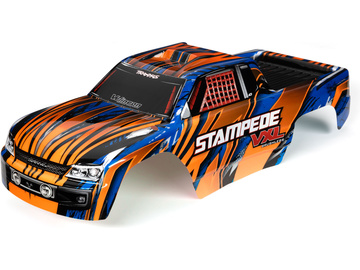 Traxxas Body, Stampede VXL, orange & blue (painted, decals applied) / TRA3620T
