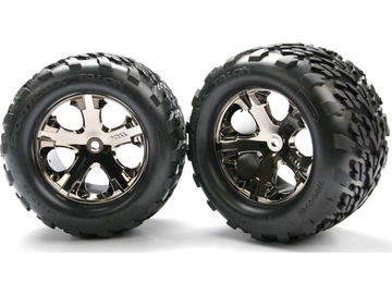Traxxas Wheels 2.8", All-Star black chrome wheels, 29mm, Talon tires, foam inserts (2) / TRA3668A