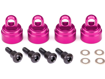 Traxxas Shock caps, aluminum (pink-anodized) (4) / TRA3767P