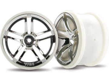 Traxxas Wheels, Twin-Spoke 2.8 (chrome) (electric rear) (2) / TRA3774