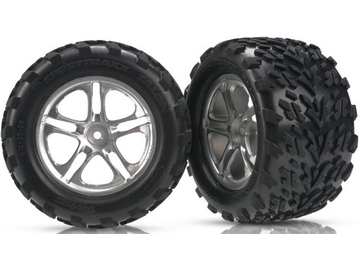 Traxxas Tires & wheels 3.8", split spoke H14 satin wheels, Talon tires (pait) / TRA5174A