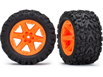 Traxxas Tires & wheels 2.8", RXT orange wheels, Talon Extreme tires (electric rear) (2) / TRA6774A