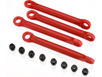 Traxxas Push rod (molded composite) (red) (4)/ hollow balls (8) / TRA7018