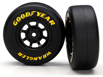 Traxxas Tires & wheels 1.9", 8-spoke black wheels, Goodyear Wrangler tires (2) / TRA7378