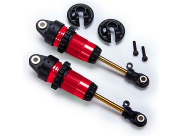Traxxas Shocks, GTR long red-anodized, PTFE-coated bodies with TiN shafts (2) / TRA7461-RED