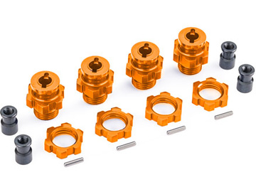 Traxxas Wheel hubs, splined, 17mm, short (orange-anodized) (4) (for #9080) / TRA9086-ORNG